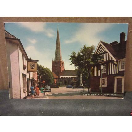 PARISH CHURCH, SOLIHULL, WARWICKSHIRE used postcard by J. Salmon 1983 pm =