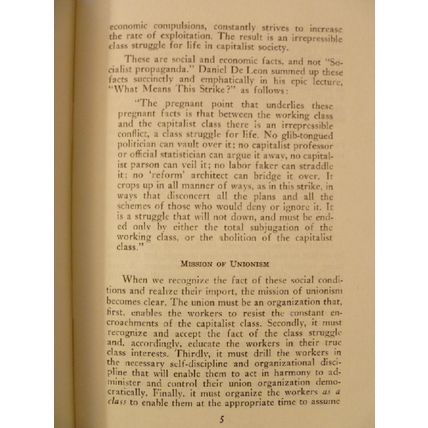 VINTAGE BOOKLET UNIONISM: FRADULENT OR GENUINE? by NATHAN KARP trade union