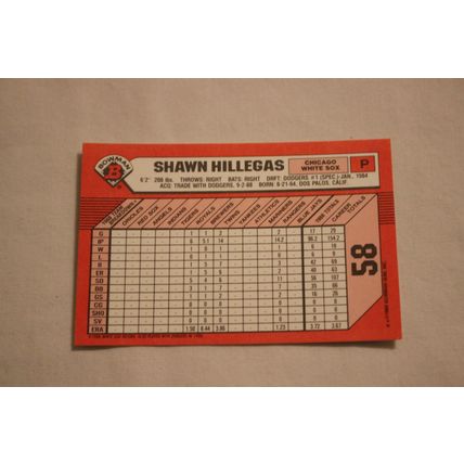 Shawn Hillegas 1989 Bowman TIFFANY NO. 58