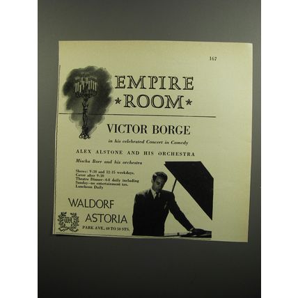 1952 Waldorf Astoria hotel Advertisement - Victor Borge - Empire Room