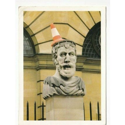 Philosophers Statue Sheldonian Theatre Postcard posted 1987 crease