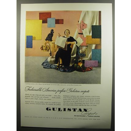 1953 Gulistan Carpets Ad - Hannah Troy - Fashionable America prefers