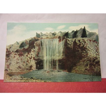 THE WATERFALL, SOUTH SHORE, BLACKPOOL, LANCASHIRE. unused antique postcard =