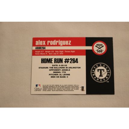 Alex Rodriguez 2007 Topps ROAD TO 500 ARHR264 Home Run #264