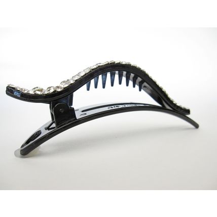 Clear crystal black acrylic alligator hair claw clip clamp