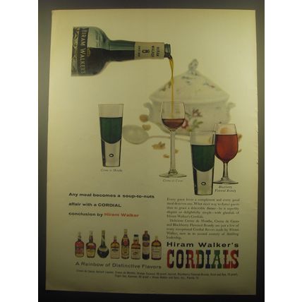 1959 Hiram Walker Cordials Ad - Any meal becomes a soup-to-nuts affair