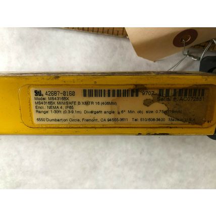 NEW STI MS4316BX 42687-0160 MINISAFE-B LIGHT CURTAIN EMITTER, 1-30 FOOT-RANGE,EN