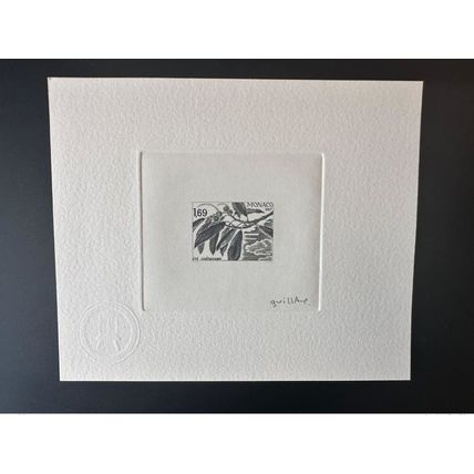 Monaco 1987 YT 95 préo Epreuve d'artiste été quatre saisons Chataignier arbre