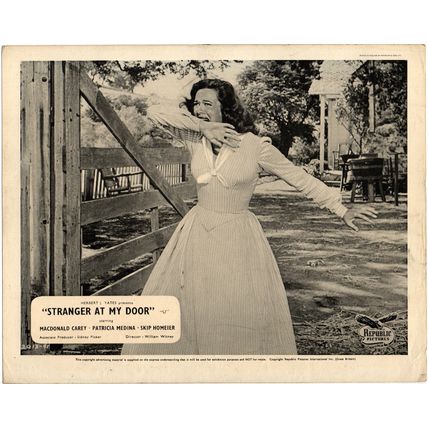 STRANGER AT MY DOOR 1956 Macdonald Carey, Patricia Medina 4 10x8 LOBBY CARDS