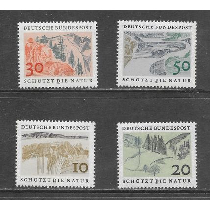 GERMANY 1969 NATURE PAINTINGS SET GOLDEN GUM MINT MNH