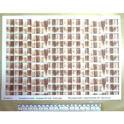 Papier ondulé – calibre HO – échelle 1:87 Feuille A4 (297x210mm)