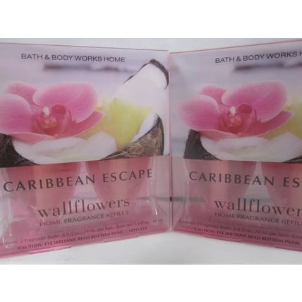 2 boxes/4 bulbs Bath & Body Works Wallflower Refill Bulb Caribbean Escape