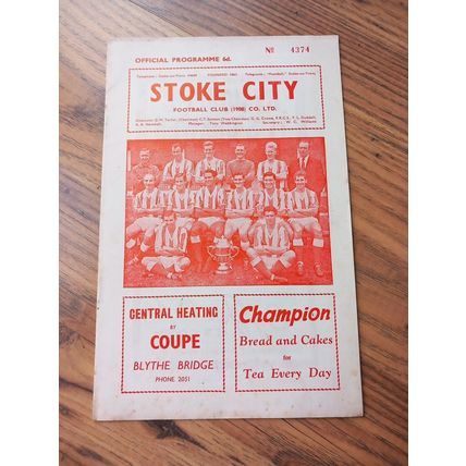 1963/64 Stoke City vs Portsmouth FA Cup 3rd Round **FREE P&P**