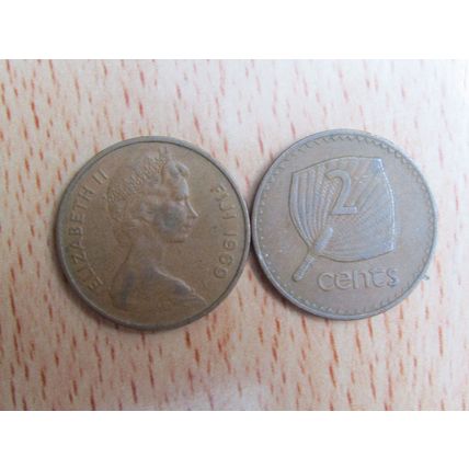 Fiji 1969 2 Cents Coin
