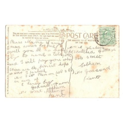C W Faulkner & Co Postcard - Sunrise KILLERY BAY CONNEMARA Postmark SP ? 1906