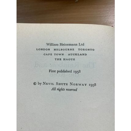 1959 1ST ED 1ST PRINT NEVIL SHUTE THE RAINBOW AND THE ROSE FICTION HB BOOK (P3)