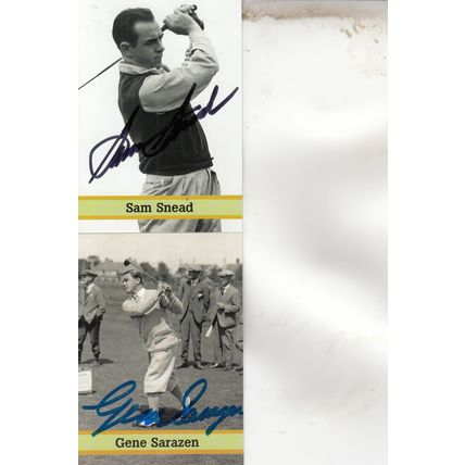 SAM SNEAD & GENE SARAZEN 1993 AUTOGRAPHED PGA GOLF TOUR HALL OF FAME CHAMPIONS