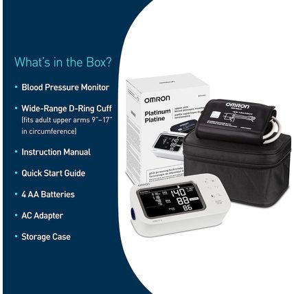 OMRON Platinum Upper Arm Blood Pressure Monitor - Clinically Validated Blood Pre