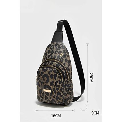 Leopard Printed Fanny Pack PU Leather Sling Belt Bag