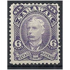Sarawak 1895 SG30 6c Violet Mounted Mint . .