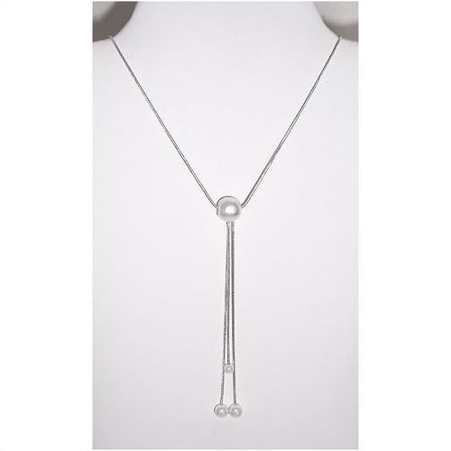 Necklace #028 silver tone faux pearl necklace 16 inch costume fashion jewelry