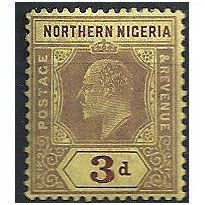Northern Nigeria 1911 SG32 3d Purple/Yellow CSP Mounted Mint . ..