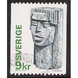 Sweden Fa 975: 9 Kr. green and black 'Girl's Head' (1922) (B. Hjort).
