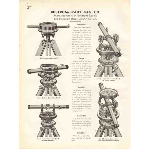bostrom-brady mfg company 1938 levels farm contractor vintage catalog