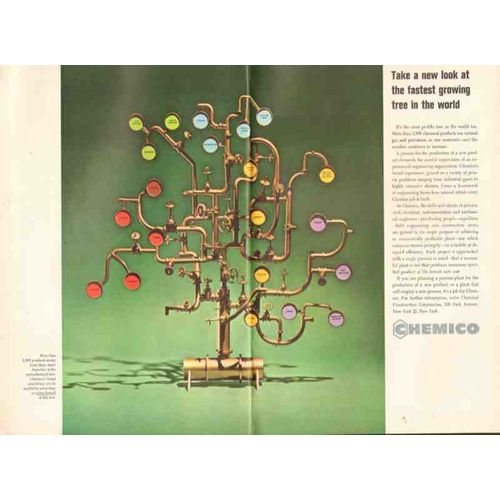 chemical construction corp 1962 chemico fast growing tree vintage ad