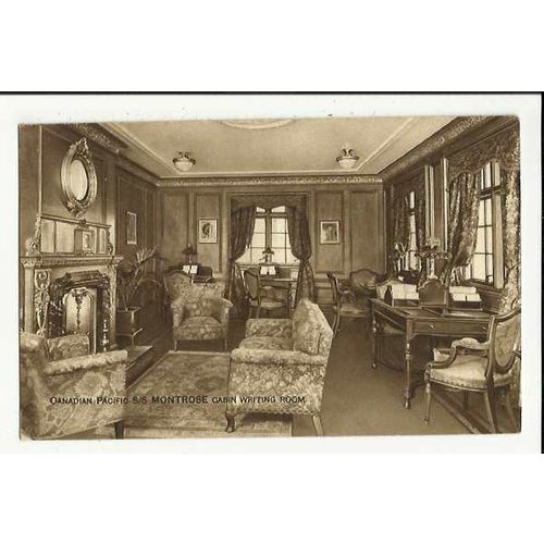 Canadian Pacific SS MONTROSE Cabin Writing Room Postcard