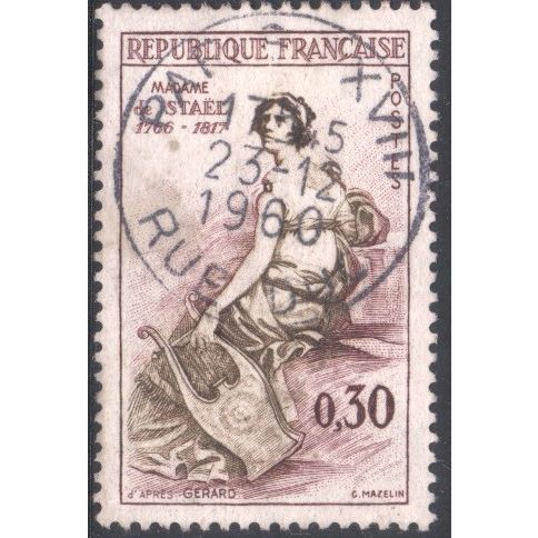 France 1960 - SG1500 - 30c olive & purple - Madame de Stael - used