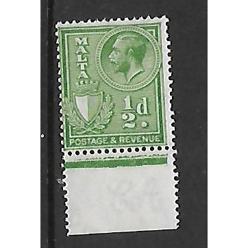 MALTA 1930 1/2d YELLOW GREEN SG 194 /M MINT