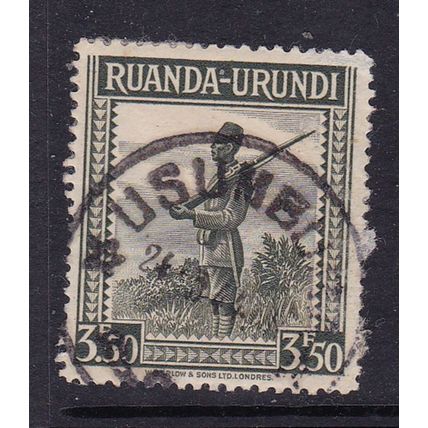 RUANDA-URUNDI 1942 3.50f SOLDIER USED SG134