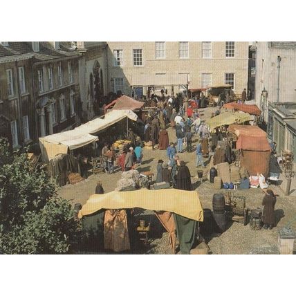 The Grocers Market Stalls Middlemarch BBC TV Show Stamford Lincolnshire Postcard