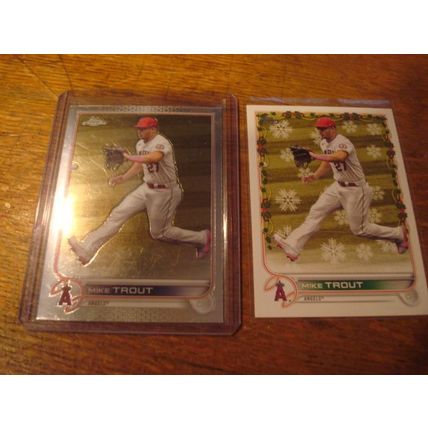 2022 , 2-Topps Cards, Holiday/Silver, MIKE TROUT, Angels