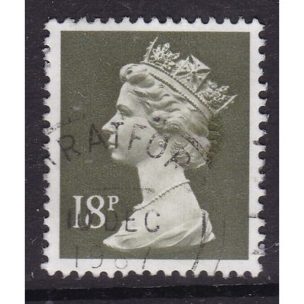 GB Postmark Stratford 1987 Machin 18p VGC