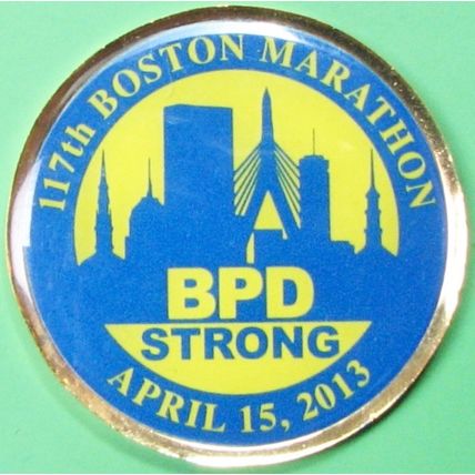 Boston Police Dept, 107th Marathon. Challenge Coin. 1.75". 46b.