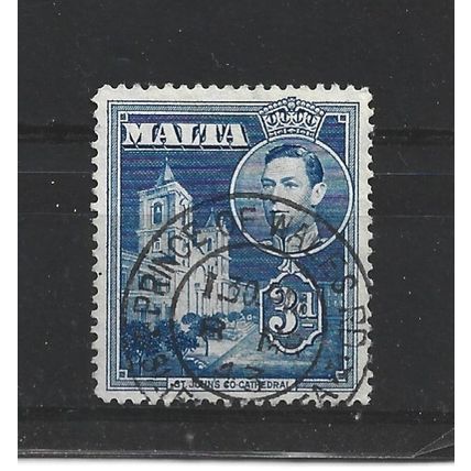Malta.SG223a 3d St. John's Co-Cathedral (Blue).Fine Used.Apr25e