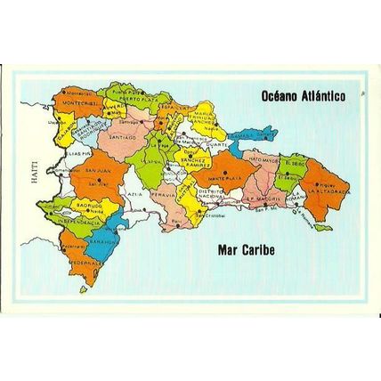 DOMINICAN REPUBLIC Map Postcard (Maxy's Photo 311)