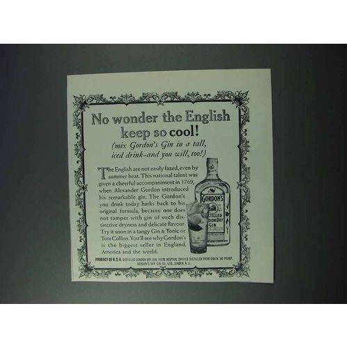 1963 Gordon's Gin Ad - The English Keep So Cool