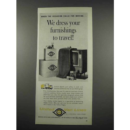 1963 United Van Lines Ad - We Dress Your Furnishings