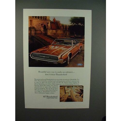 1967 Ford 4-Door Thunderbird Car Ad, Beautiful Entrance