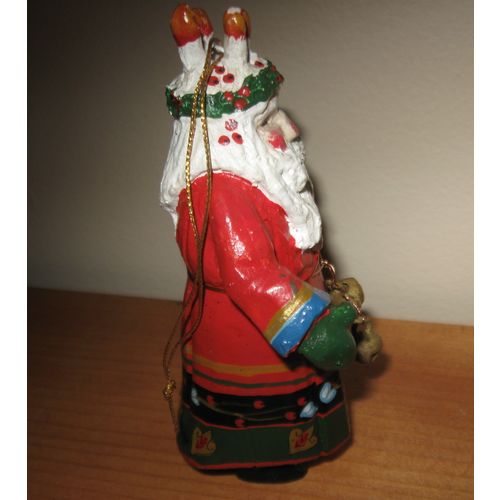 House of Hatten Ornament - Santa with Candle Wreath on Head