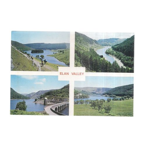 multiview, ELAN VALLEY, WALES, POWYS used postcard 1987 pm Judges =