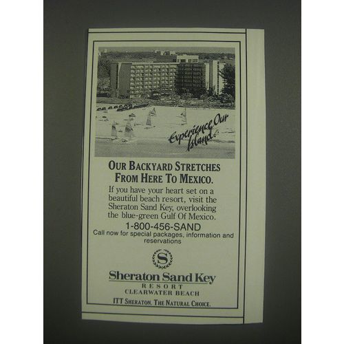 1991 Sheraton Sand Key Resort, Clearwater Beach, FL Ad - Experience our island