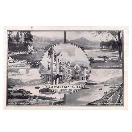 THE ROYAL OAK HOTEL, KESWICK CUMBRIA unused vintage postcard.by W H Moss & son a