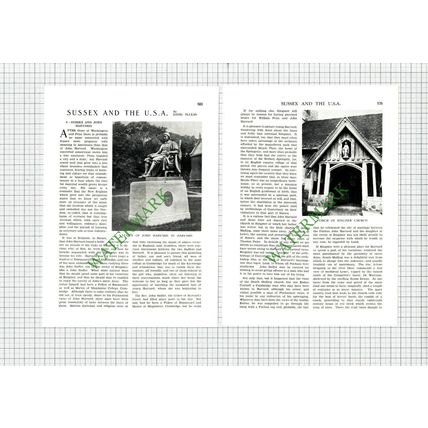 9609) John Harvard Ringmer Sussex Harvard College America - 1930 Article