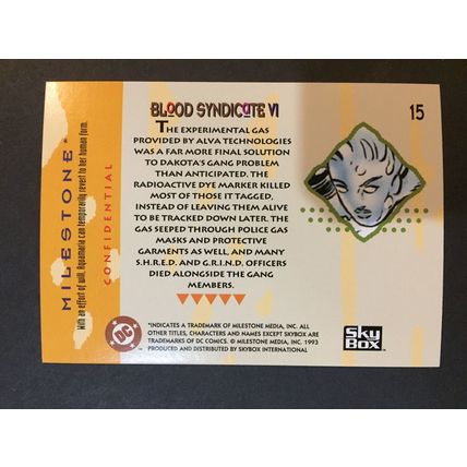 Milestone: The Dakota Universe trading card #15 (Blood Syndicate VI)