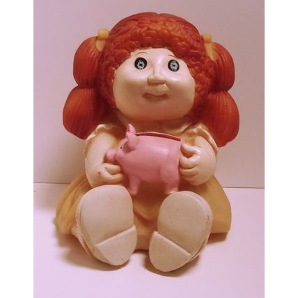 CPK 1983 7” Bank Gingerhead (Red) With Blue Eyes Star Power Cabbage Patch Kids