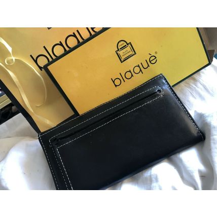 BLAQUE Vintage Black Leather Continental Wallet Purse Cardholder Made NEW